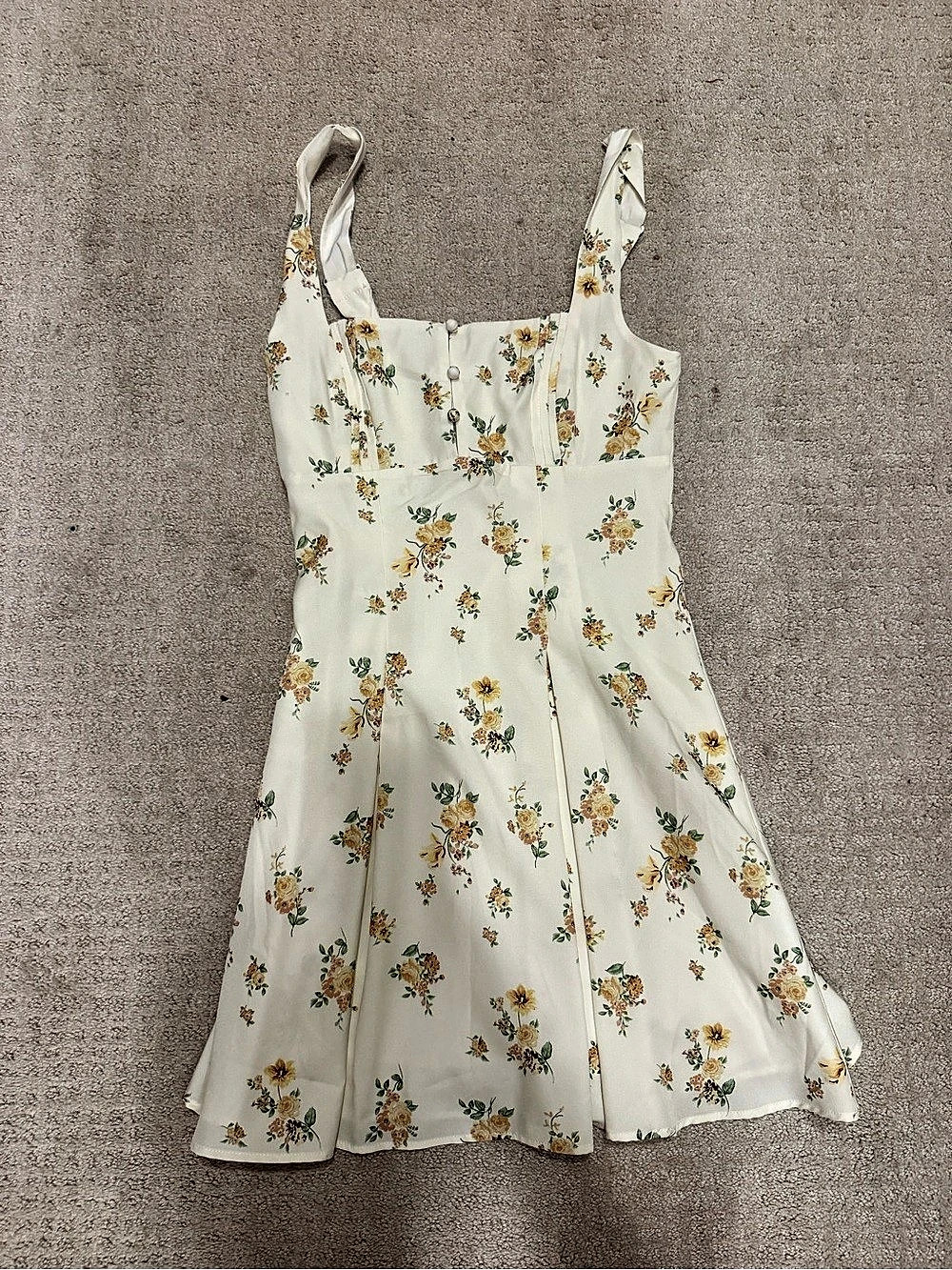 Floral Mini Dress in White & Yellow NWT